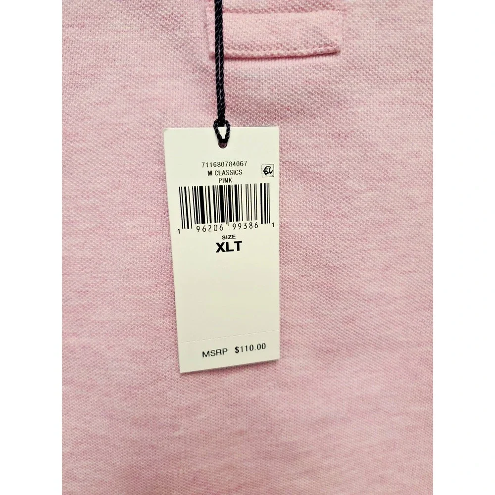 NWT Polo Ralph Lauren Men's XLTALL Polo Shirt Cotton SS Heathered Pink Pony Logo